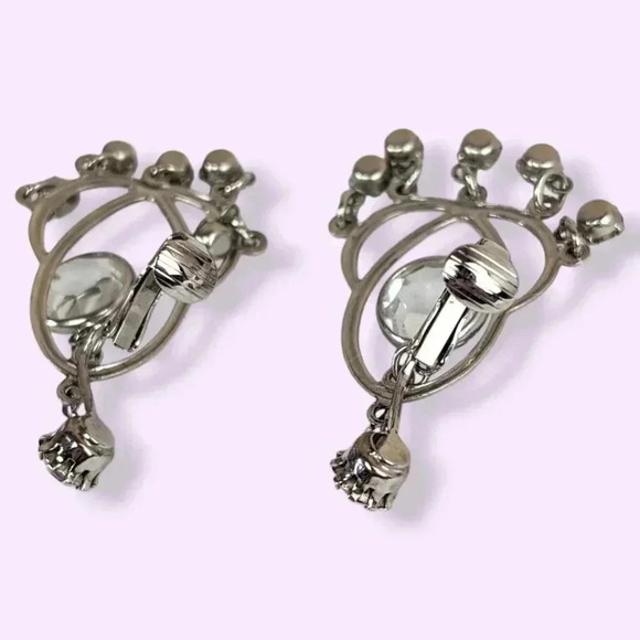 (2/$20) Vintage Celebrity Dangling Rhinestone Earrings - Picture 5 of 7